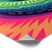 ポップ・アートのアートスネークレトロレインボーグラス ポスター (角)