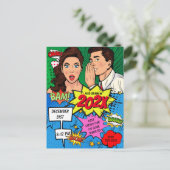 ポップ・アートのアートニューイヤーイブパーティー漫画 ポストカード (スタンド正面)