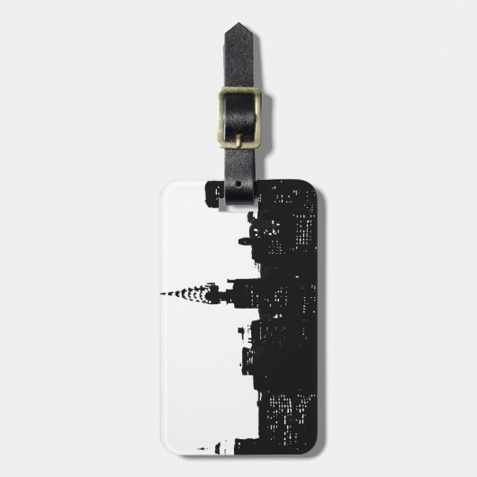 ポップ・アートのアートニューヨークシルエット ラゲッジタグ (正面縦)