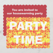 ポップ・アートのアートバブルラップ引っ越し祝いパーティーパーティの招待状 招待状 (正面/裏面)