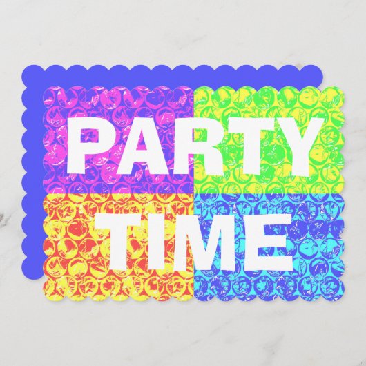 ポップ・アートのアートバブルラップ引っ越し祝いパーティーパーティの招待状 招待状 (正面/裏面)