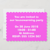 ポップ・アートのアートバブルラップ引っ越し祝いパーティーパーティの招待状 招待状 (裏面)