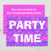 ポップ・アートのアートバブルラップ引っ越し祝いパーティーパーティの招待状 招待状 (正面/裏面)