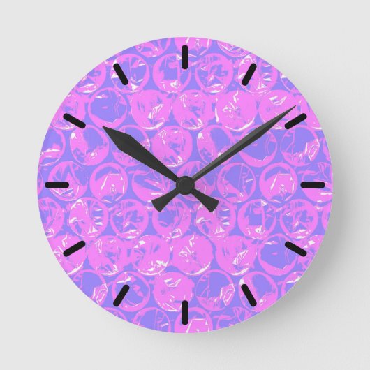 ポップ・アートのアートバブルラップ ラウンド壁時計 (正面)
