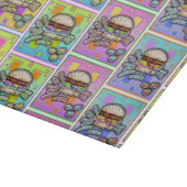 ポップ・アートのアートバーガー（ハンバーガー） カッティングボード (角)