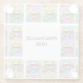 ポップ・アートのアートバーガー（ハンバーガー） ガラスコースター (裏面)