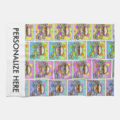 ポップ・アートのアートバーガー（ハンバーガー） キッチンタオル (横)