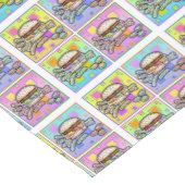 ポップ・アートのアートバーガー（ハンバーガー） ショートテーブルランナー (コーナー)