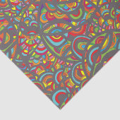 ポップ・アートのアートヒッピーカラフルドードルパターン 薄葉紙 (詳細)