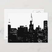ポップ・アートのアートブラック&ホワイトニューヨーク ポストカード (正面/裏面)
