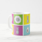 ポップ・アートのアートボタニカル&フルーツデザインマグ コーヒーマグカップ (正面左)