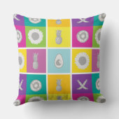 ポップ・アートのアートボタニカル&フルーツデザイン装飾用クッション クッション (裏面)