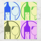 ポップ・アートのアートワインボトルとガブレット ワインラベル (シングルラベル)