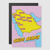 ポップ・アートのアール図解入りの、写真付きのサウジアラビアの地図 (正面/裏面)