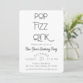 ポップ・アートのエレガントFizz Clink新年誕生会 招待状 (スタンド正面)