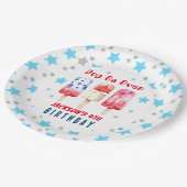 ポップ・アートのオーバーキッズサマーポップシクル誕生日 ペーパープレート (アングル)