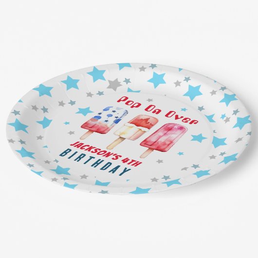 ポップ・アートのオーバーキッズサマーポップシクル誕生日 ペーパープレート (アングル)