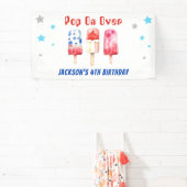 ポップ・アートのオーバーキッズサマーポップシクル誕生日 横断幕 (インサイチュ)