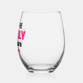 ポップ・アートのカスタムバチェロレッテ ステムなしワイングラス (左)