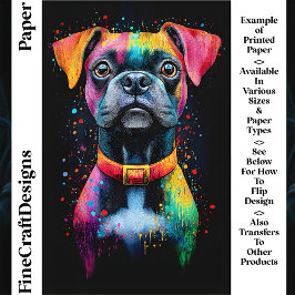 ポップ・アートのカラフルアートショートヘアドッグCS6クラフト紙