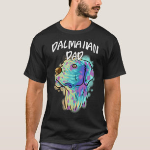ポップ・アートのカラフルポートレートダルマティアンドッグパパ父のD Tシャツ