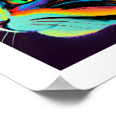 ポップ・アートのカラフル猫の流れるアート ポスター (角)