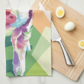 ポップ・アートのカラフル豚のキッチンパーソナライズされたタオル キッチンタオル (四つ折り)