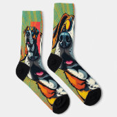 ポップ・アートのカラフルArt Dogイラストレーションはっきりした&おもしろいペット ソックス (右)