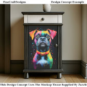 ポップ・アートのカラフルArt Short Fed Dog CS6 Decopage 薄葉紙