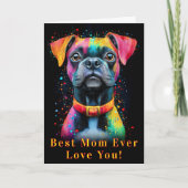 ポップ・アートのカラフルArt Short Fold Dog CS6 Name Mother カード (正面)