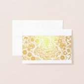 ポップ・アートのクリスマスアップペパーミント 箔カード (封筒付き正面)