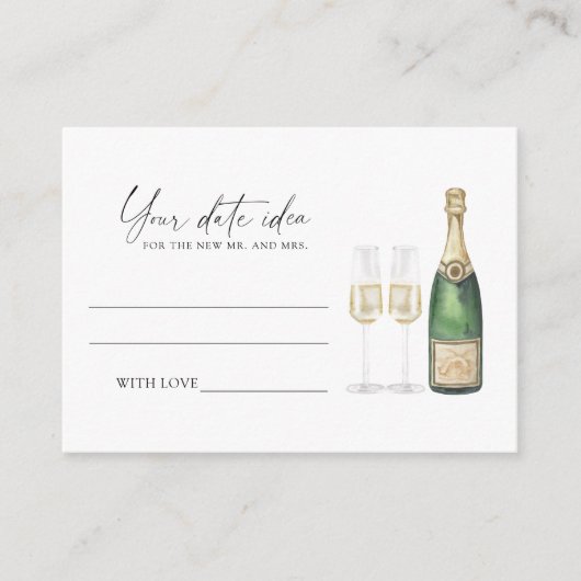 ポップ・アートのシャンパン – 日付の夜のアイディア\ Date jar エンクロージャーカード (正面)