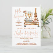 ポップ・アートのチャンページ!金ゴールドとピンクブライダルシャワー 招待状 (スタンド正面)