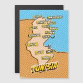 ポップ・アートのチュニ図解入りの、写真付きのシアの地図 (正面/裏面)