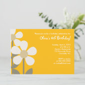 ポップ・アートのデイジーデイジー誕生日招待状 招待状 (スタンド正面)