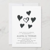 ポップ・アートのハート |婚約パーティ招待状 招待状 (正面)