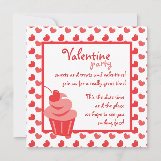 ポップ・アートのハート 招待状 (正面)