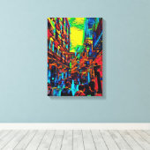 ポップ・アートのバルセロナの通りの芸術の一つ キャンバスプリント (インサイチュ (ウッドフロア))
