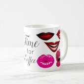 ポップ・アートのファンキーArt Pattern官能的な唇70sアートワーク コーヒーマグカップ (正面右)