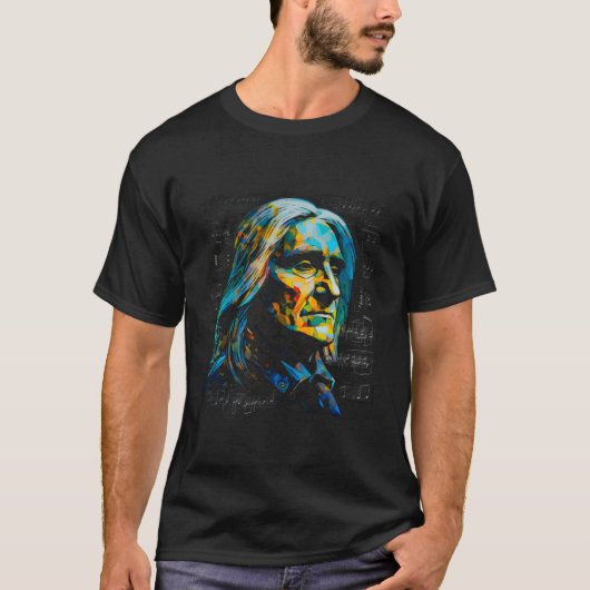 ポップ・アートのフランツ・リスト Tシャツ (正面)