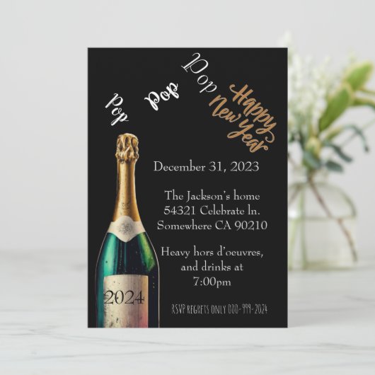 ポップ・アートのポップ・アートのポップ・アートのニューイヤーズ招待状 招待状 (スタンド正面)