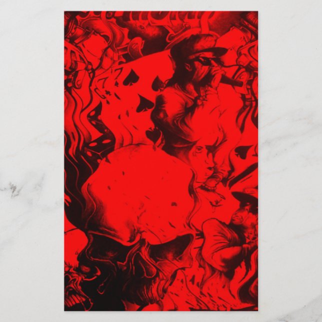 ポップ・アートのミュージシャンポートレート鮮やかin Red Colors Art (正面)