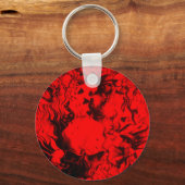 ポップ・アートのミュージシャンポートレート鮮やかin Red Colors Art キーホルダー (正面)