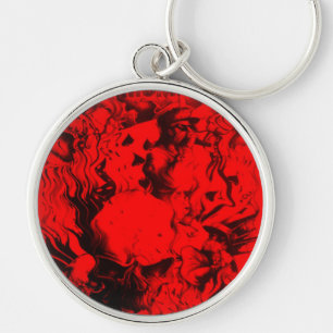ポップ・アートのミュージシャンポートレート鮮やかin Red Colors Art キーホルダー