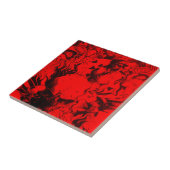 ポップ・アートのミュージシャンポートレート鮮やかin Red Colors Art タイル (側面)