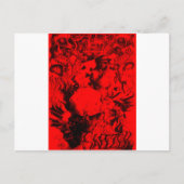 ポップ・アートのミュージシャンポートレート鮮やかin Red Colors Art ポストカード (正面)