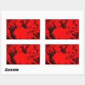 ポップ・アートのミュージシャンポートレート鮮やかin Red Colors Art 長方形シール (シート)