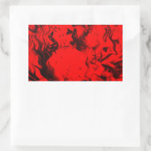 ポップ・アートのミュージシャンポートレート鮮やかin Red Colors Art 長方形シール (バッグ)