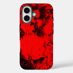 ポップ・アートのミュージシャンポートレート鮮やかin Red Colors Art iPhone 16ケース