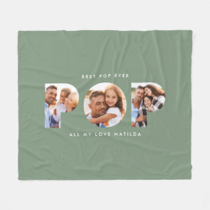 ポップ・アートのモダン数々のタイポグラフィエレガント緑 フリースブランケット